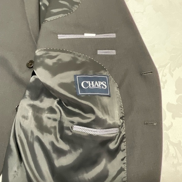 Chaps Mens Sport Coat Grey 52R Stretch Blazer Jacket Two Button New With Tags - Picture 8 of 9